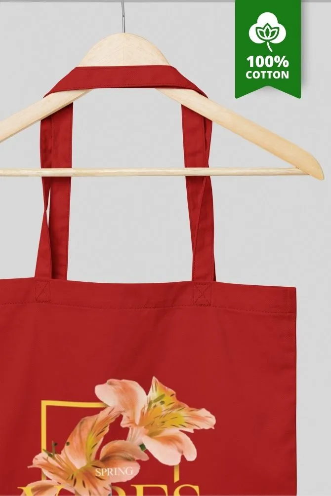 Tropical Spring Flowers Zipper Tote Bag