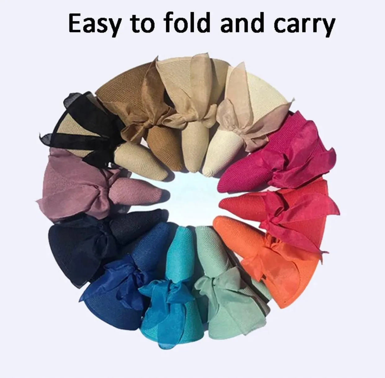 Wide Brim Linen Bow Sun Hats