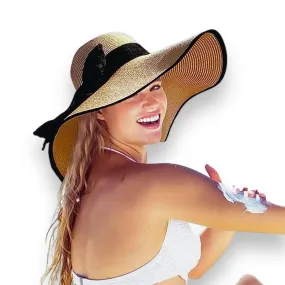 Wide Brim Linen Bow Sun Hats