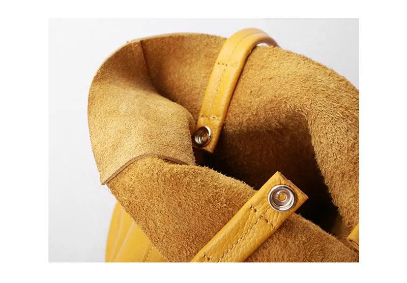 Women Luxury Bag Casual Tote Female Lemon Yellow Cowhide Genuine Leather