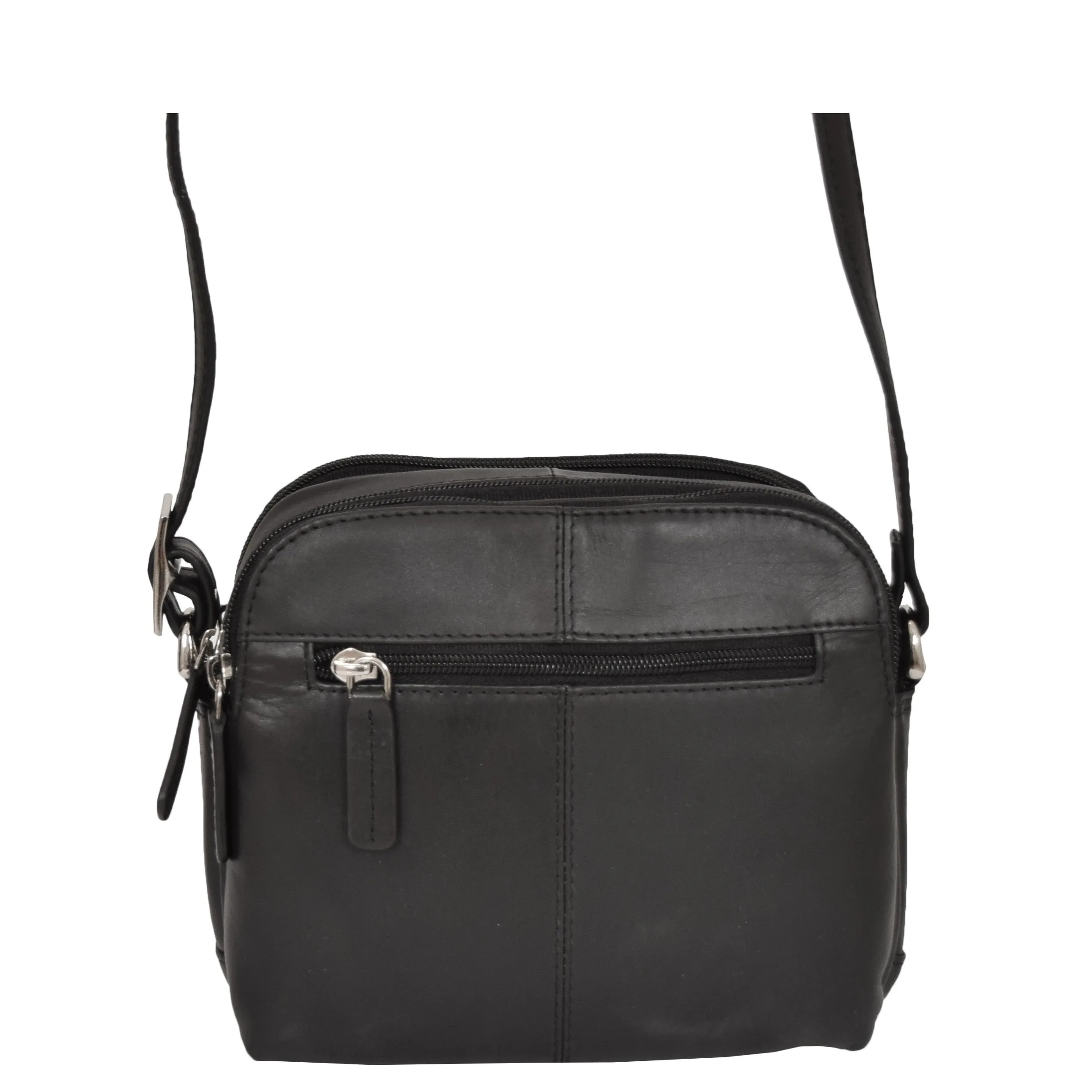 Womens Real Leather Cross Body Sling Shoulder Bag A939 Black
