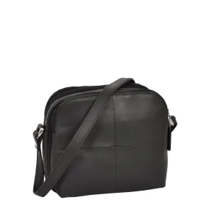 Womens Real Leather Cross Body Sling Shoulder Bag A939 Black