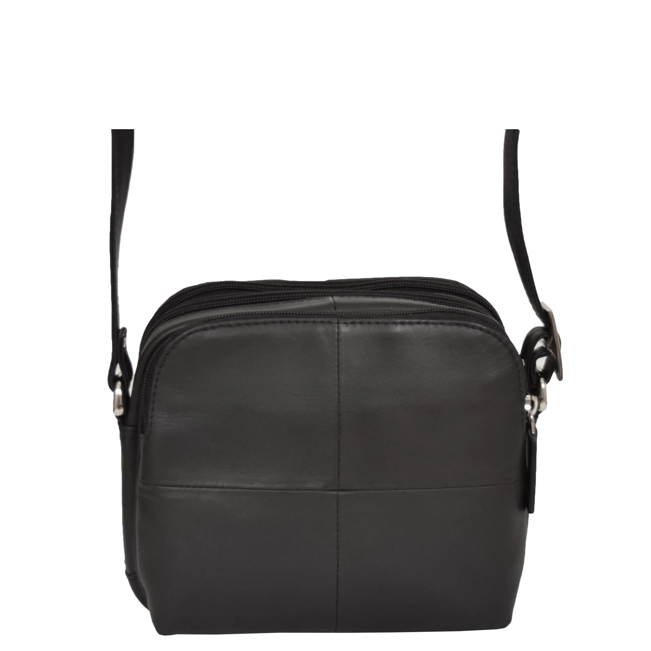 Womens Real Leather Cross Body Sling Shoulder Bag A939 Black