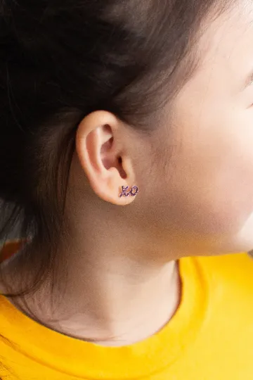 XOXO Crystal Sterling Silver Stud Earrings