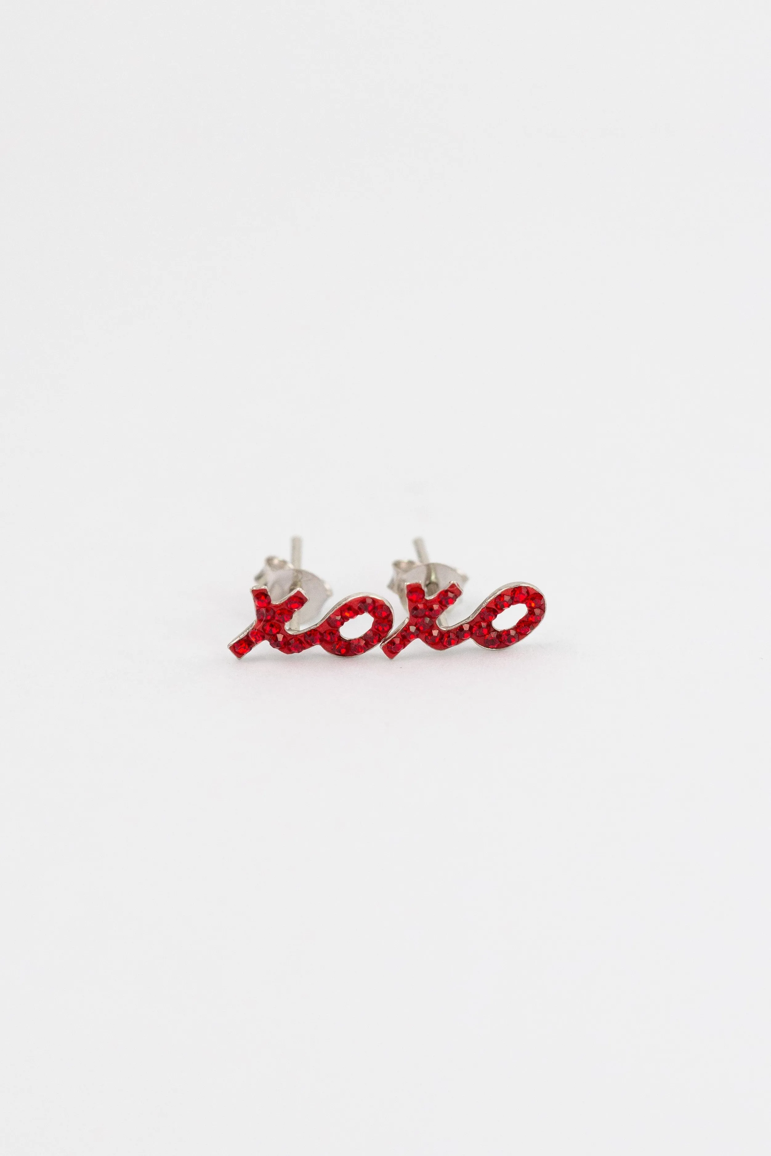 XOXO Crystal Sterling Silver Stud Earrings