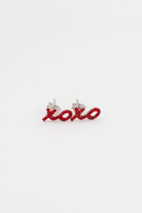 XOXO Crystal Sterling Silver Stud Earrings