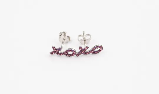 XOXO Crystal Sterling Silver Stud Earrings